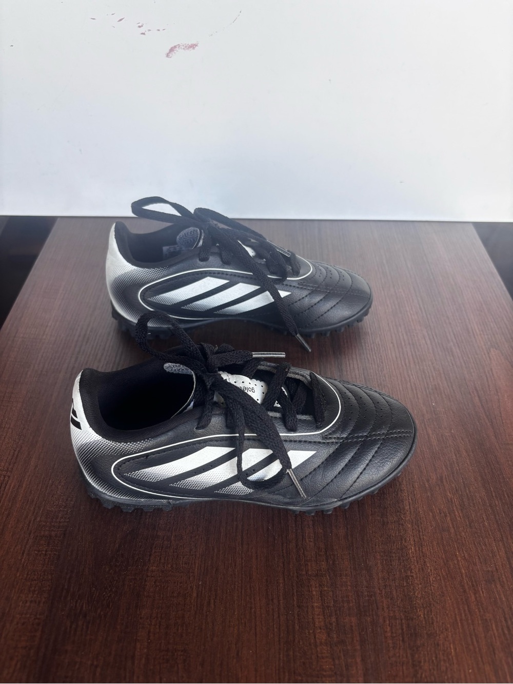 adidas Kids Black and White Soccer Sneakers